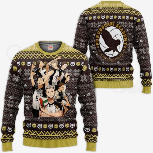 Fukurodani Academy Haikyuu Anime Ugly Christmas Sweater – All Over Print Sweatshirt: Festive and Stylish!