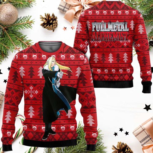 Fullmetal Alchemist Olivier Mira Armstrong Anime Ugly Christmas Sweater: Festive Cosplay Apparel
