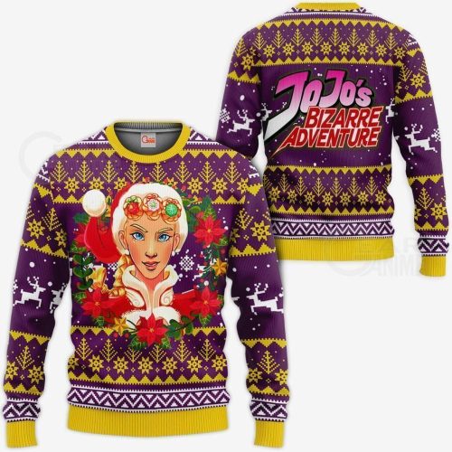 JoJo s Anime Xmas Hoodie: Giorno Giovanna Ugly Christmas Sweater – Festive & Stylish!