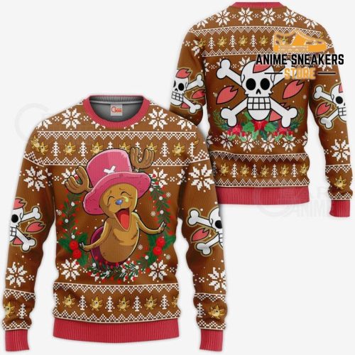 Holiday Cheer with Happy Chopper – All Over Print Anime Sweatshirt
