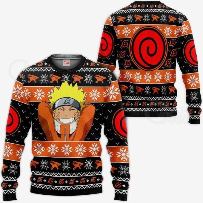 Get Festive with Happy Naruto Ugly Christmas Sweater – Perfect Anime Xmas Gift!