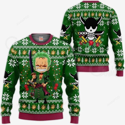 Holiday Fun with Happy Zoro: One Piece Anime Ugly Christmas Sweater
