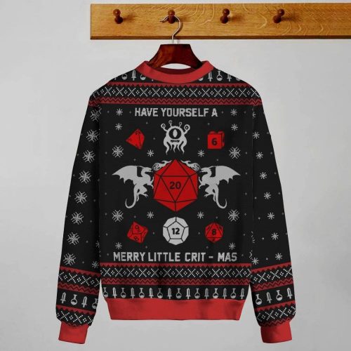 Have yourself a merry little crit mas dungeons and dragons Christmas sweater