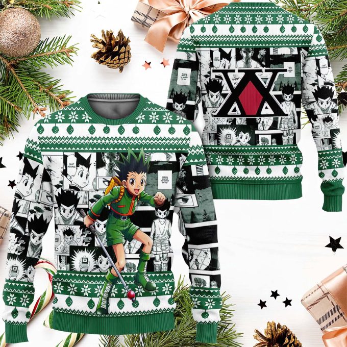 HxH Gon Freecss Ugly Christmas Sweater: Anime-Inspired Holiday Wear