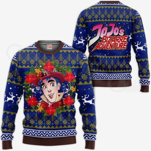 Jonathan Joestar Ugly Christmas Sweater – JoJo s Anime Xmas Hoodie: Festive and Stylish Holiday Attire