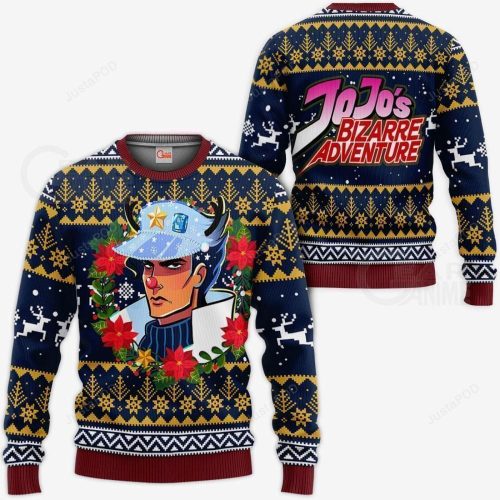 Jotaro Kujo JoJo s Anime Xmas Ugly Christmas Sweater: Festive & Stylish Anime-Inspired Holiday Wear