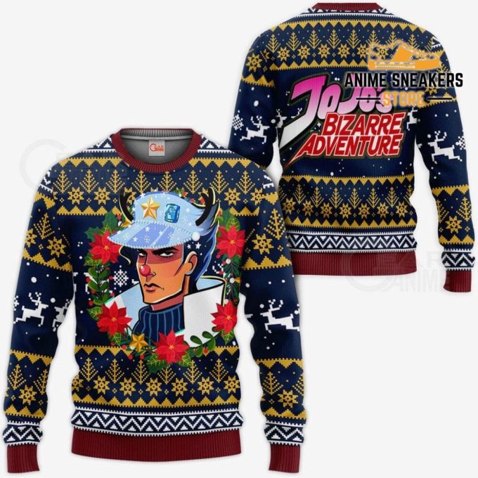 Jotaro Kujo JoJo s Bizarre Adventure Ugly Christmas Sweater – All Over Print Sweatshirt