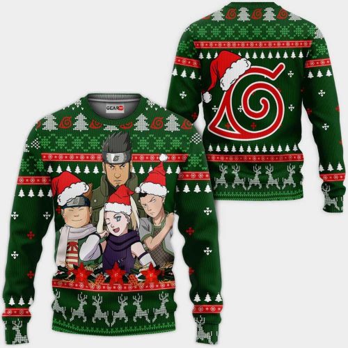 Konoha Team 10 Ugly Christmas Sweater – Naruto Anime All Over Print Sweatshirt