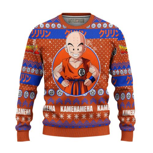 Krillin Dragon Ball Z For Unisex Ugly Christmas Sweater, All Over Print Sweatshirt
