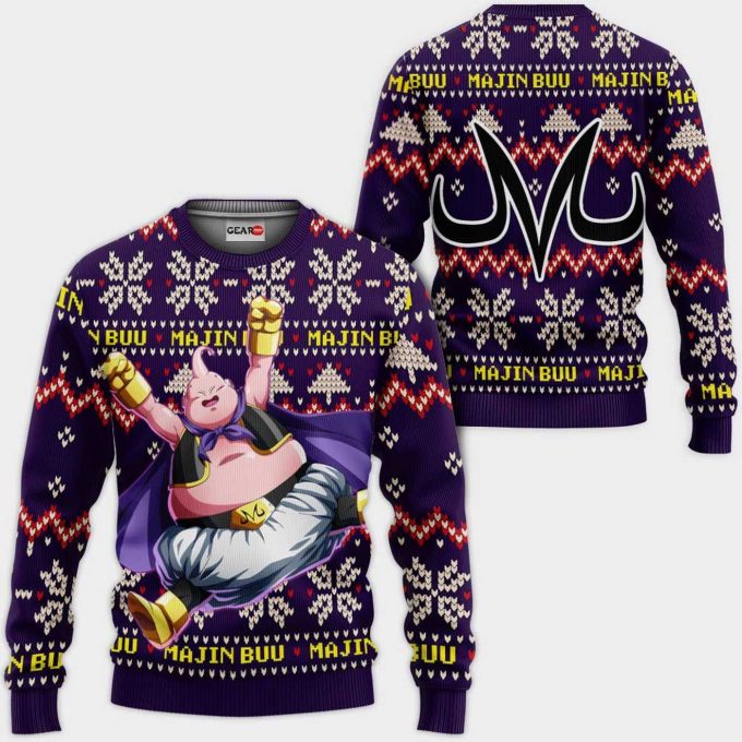 Majin Buu Fat Dragon Ball Ugly Christmas Sweater, All Over Print Sweatshirt