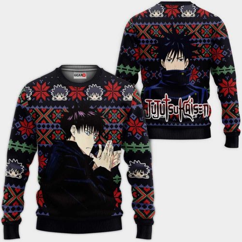 Stylish Megumi Fushiguro Anime Jujutsu Kaisen Ugly Christmas Sweater – All Over Print Sweatshirt