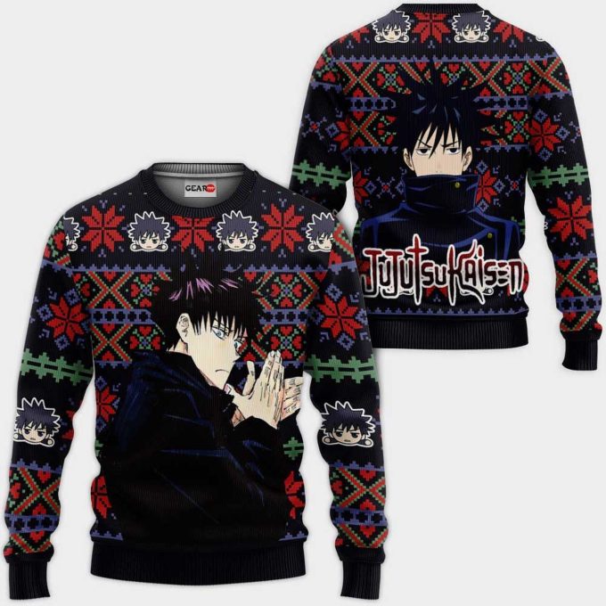 Stylish Megumi Fushiguro Anime Jujutsu Kaisen Ugly Christmas Sweater – All Over Print Sweatshirt