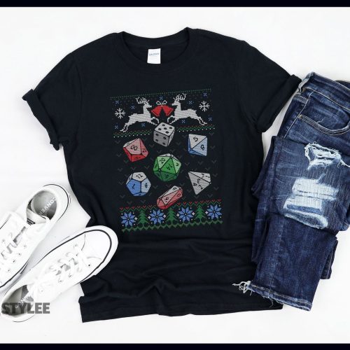 Merry Critmas Ugly Christmas Sweater Vintage DnD Game Dungeons and Dragons Dice D20 Dungeon Master Graphic Unisex T Shirt, Sweatshirt, Hoodie Size S - 5XL
