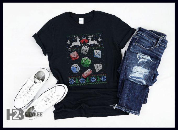 Merry Critmas Ugly Christmas Sweater Vintage DnD Game Dungeons and Dragons Dice D20 Dungeon Master Graphic Unisex T Shirt, Sweatshirt, Hoodie Size S – 5XL
