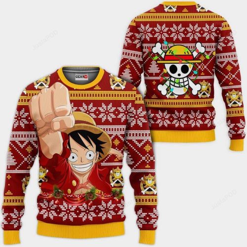 Monkey Luffy One Piece Ugly Christmas Sweater – Anime-inspired Festive Attire