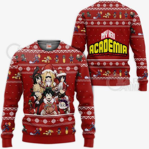 Get Festive with My Hero Academia Ugly Christmas Sweater Anime – Perfect Holiday Gift!
