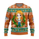 Nami One Piece Anime Ugly Christmas Sweater – All Over Print Sweatshirt: Festive Fashion for Anime Fans!