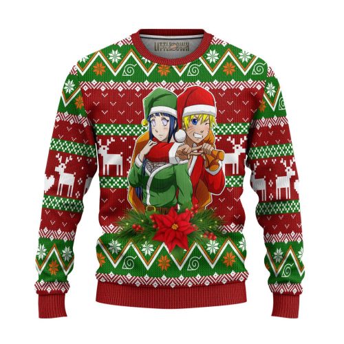 Naruto X Hinata Ugly Christmas Sweater – Anime All Over Print Sweatshirt
