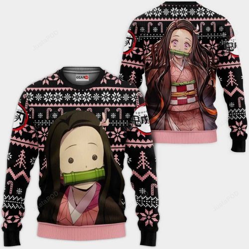Get Festive with Nezuko Anime Demon Slayer Ugly Christmas Sweater – Limited Edition!