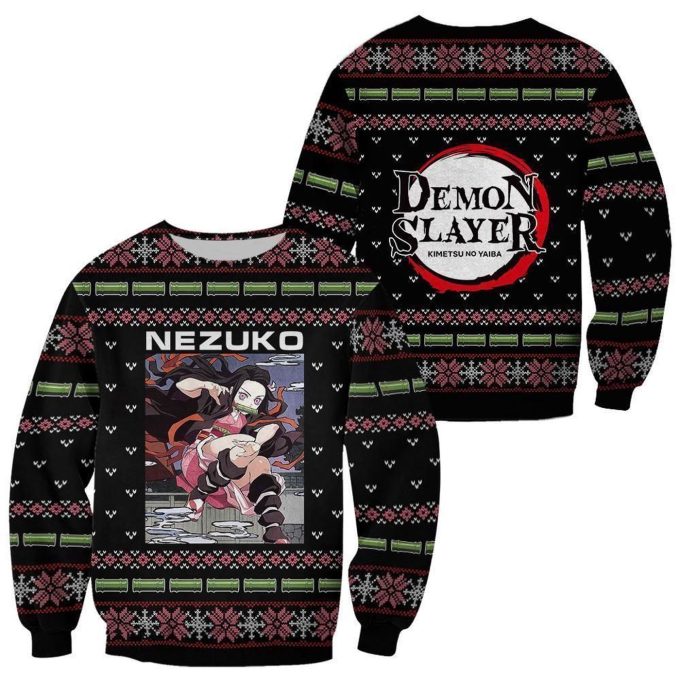 Nezuko Kamado Ugly Christmas Sweater – Custom Demon Slayer Anime Clothes