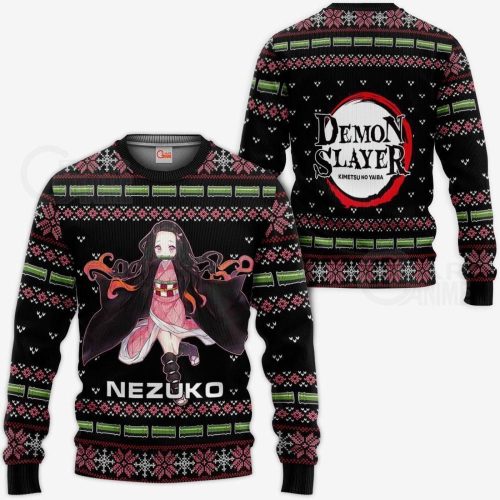 Get Festive with Nezuko Kamado Ugly Sweater – Perfect Christmas Gift from Demon Slayer Anime!
