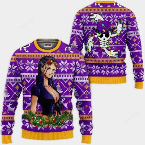 Nico Robin One Piece Anime Ugly Christmas Sweater – Festive and Fun Holiday Apparel!