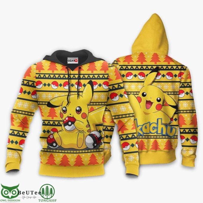 Pikachu Pokeball Anime Pokemon Hoodie – Fun & Festive Ugly Sweater