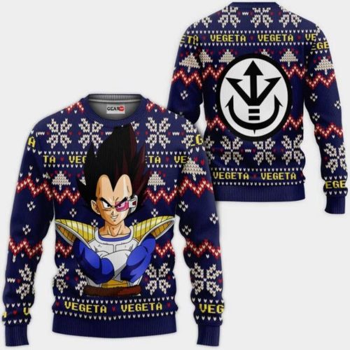 Prince Vegeta Ugly Christmas Sweater Anime Dragon Ball Xmas Gifts 1k110,Dragon Ball Anime Xmas Christmas Gift Fan