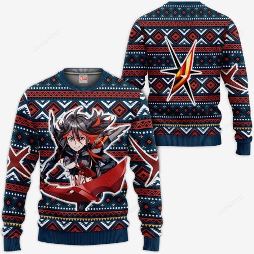 Stylish Ryuko Matoi Anime Ugly Christmas Sweater – Perfect for Kill La Kill Fans!