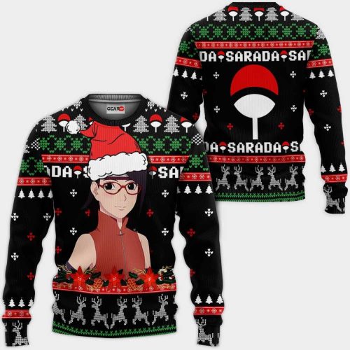 Sarada Uchiha Boruto Anime Ugly Christmas Sweater – All Over Print Sweatshirt