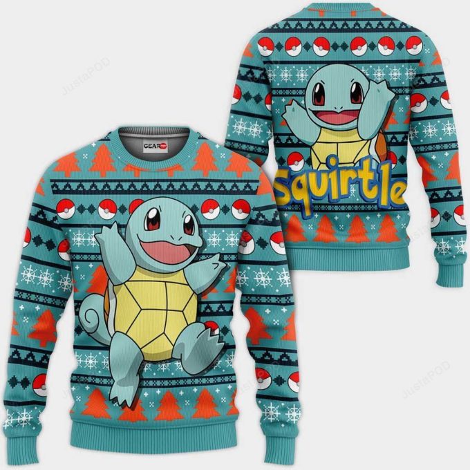 Squirtle Anime Pokemon Ugly Christmas Sweater – Festive and Fun Holiday Apparel