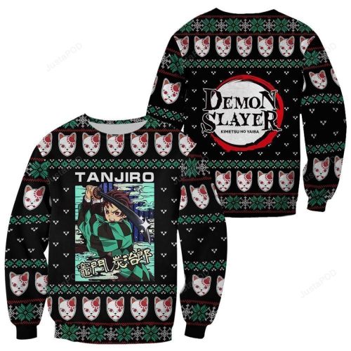 Tanjiro Kamado Demon Slayer Anime Xmas Ugly Christmas Sweater – Festive Attire for Fans!
