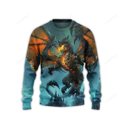The Turquoise Dragon Ugly Christmas Sweater