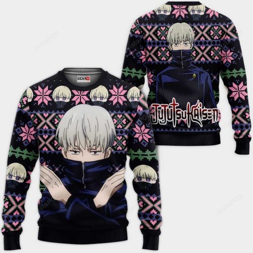Toge Inumaki Anime Jujutsu Kaisen Ugly Christmas Sweater: Festive Anime Merch for Jujutsu Kaisen Fans!