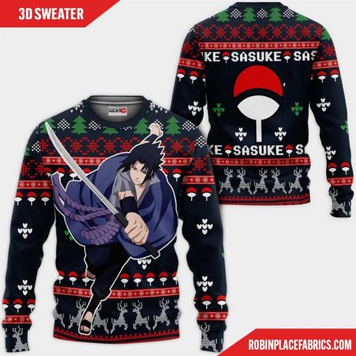 Uchiha Sasuke Naruto Anime Ugly Christmas Sweater: Festive & Stylish Cosplay Apparel