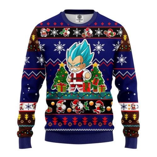 Vegeta Blue Anime Dragon Ball Christmas Ugly Sweater