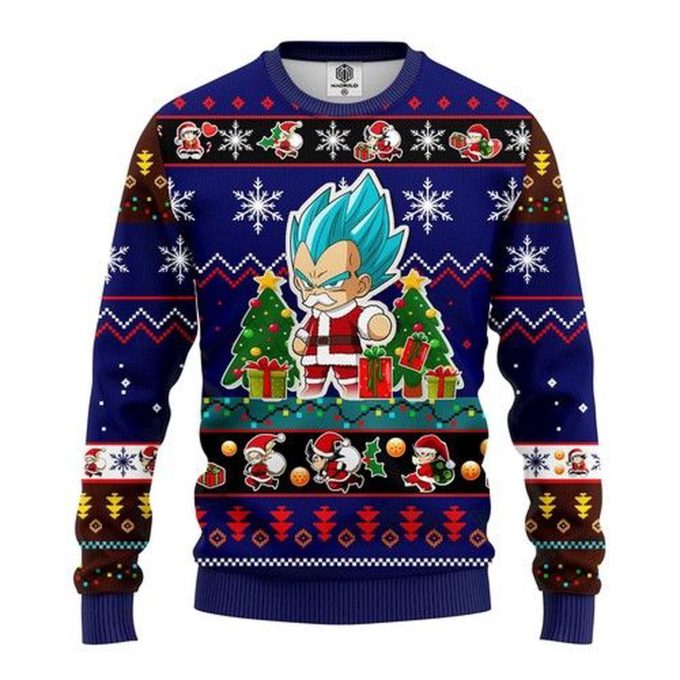 Vegeta Blue Anime Dragon Ball Christmas Ugly Sweater