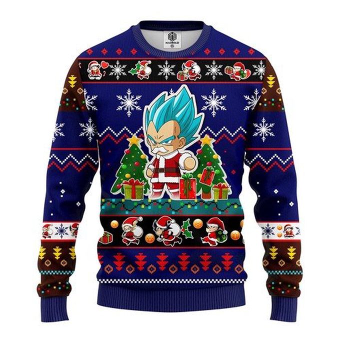 Vegeta Blue Anime Dragon Ball For Unisex Ugly Christmas Sweater, All Over Print Sweatshirt
