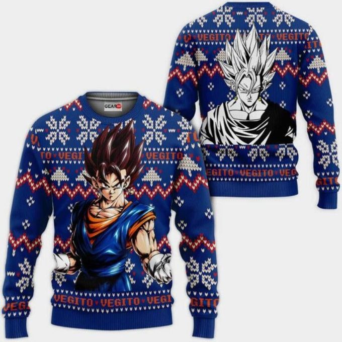 Vegito Ugly Christmas Sweater Anime Dragon Ball Xmas Gifts 1k101,Dragon Ball Anime Xmas Christmas Gift Fan