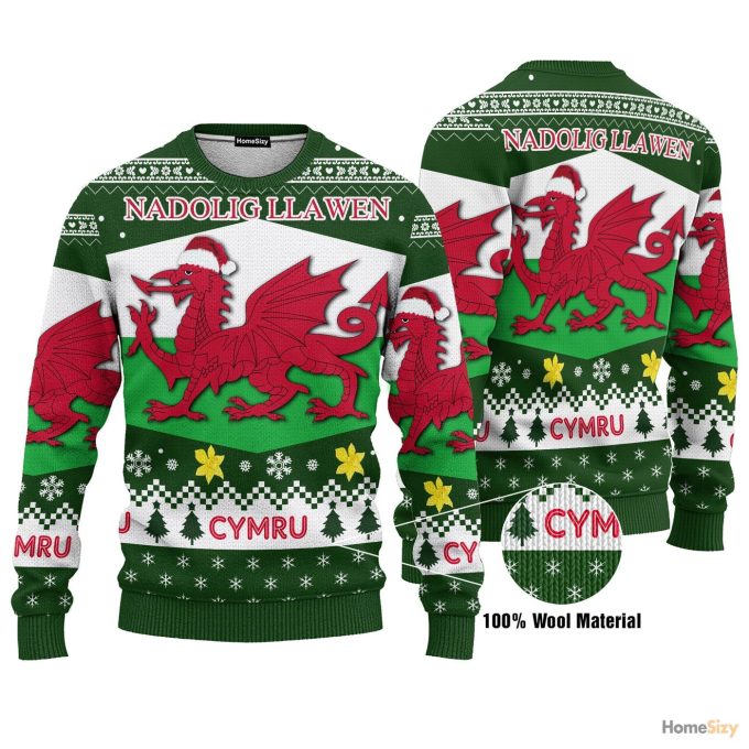 Wales Dragon Ugly Christmas Sweater For Men And Women