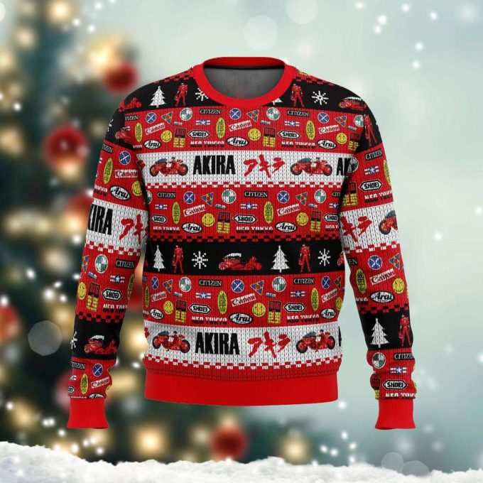 Get Festive with Xmas Anime Akira Bike Ugly Sweater – Perfect Holiday Gift!