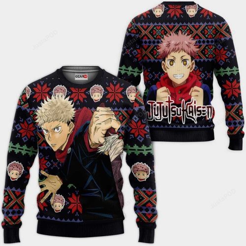 Yuji Itadori Anime Jujutsu Kaisen Ugly Christmas Sweater – Festive Anime Merch for Jujutsu Kaisen Fans!