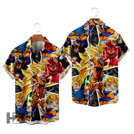 Super Saiyan Goku Dragon Ball Anime Hawaiian Shirt - Tropical Summer Aloha Print
