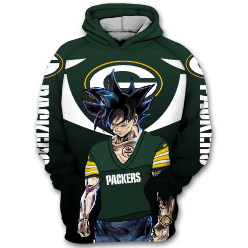 Green Bay Packers Nfl Goku Dragon Ball Z Dbz 3D Hoodie  AOP Shirt
