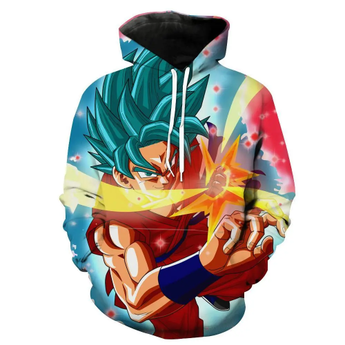 Super Saiyan Blue Kaioken Goku Dragon Ball Super Apparel Hoodie 3D  AOP Shirt