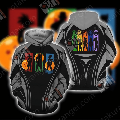 Dragon Ball T-shirt Goku Picolo Vegeta Colors Black Grey T-shirt Dragon Ball Hoodie AOP Shirt