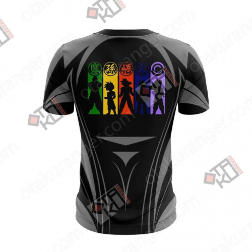 Dragon Ball T-shirt Goku Picolo Vegeta Colors Black Grey T-shirt Dragon Ball Hoodie AOP Shirt