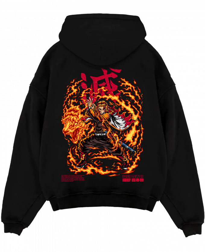 Rengoku X Flaming Tiger – Demon Slayer Hoodie
