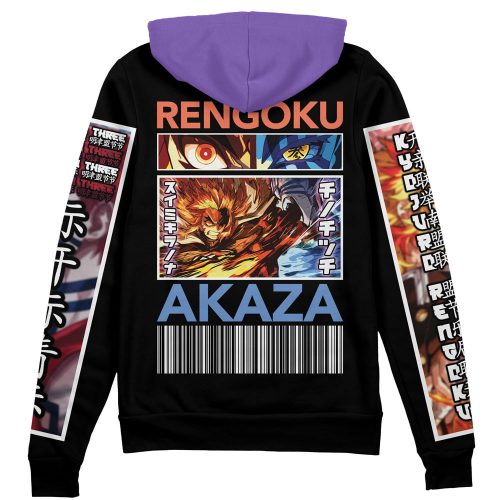 Rengoku vs Akaza Demon Slayer Streetwear Zip Hoodie Jacket