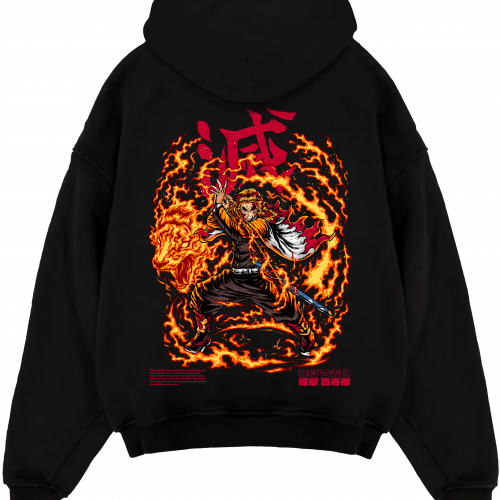 Rengoku X Flaming Tiger - Demon Slayer Hoodie